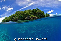 Small rock island in the Solomon Islands by Jeannette Howard 